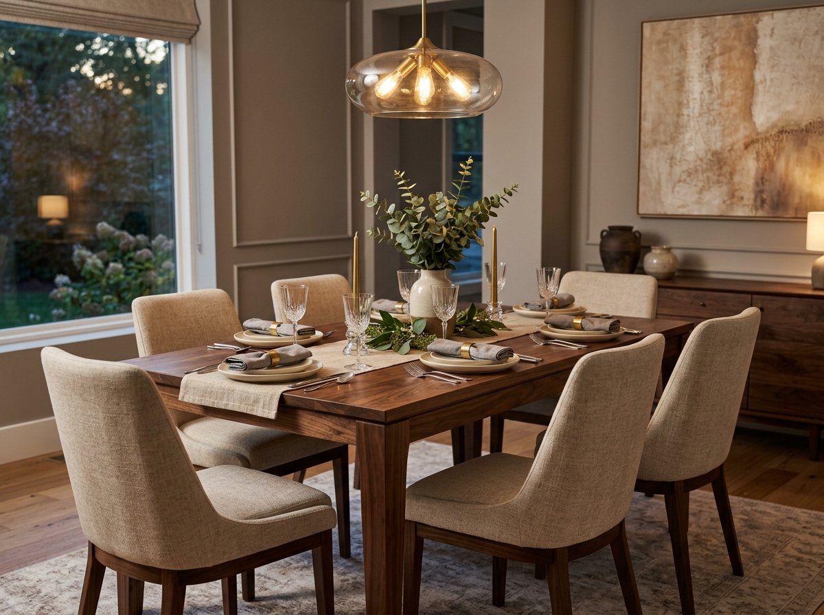 Handcrafted dining set in Dehradun showroom